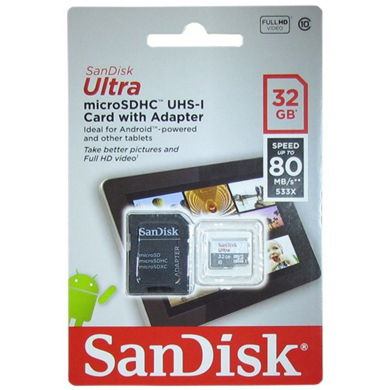 MicroSDHC 32GB SanDisk Ultra Class 10